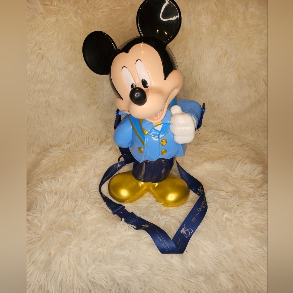 Walt Disney World 50th Anniversary Celebration Mickey Popcorn Bucket w/ Landyard